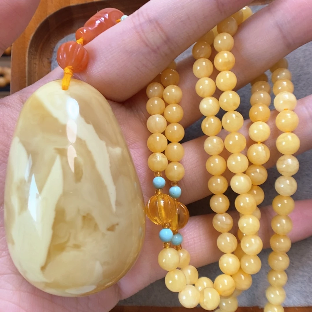 未镶嵌项链蜜蜡蜜蜡吊坠