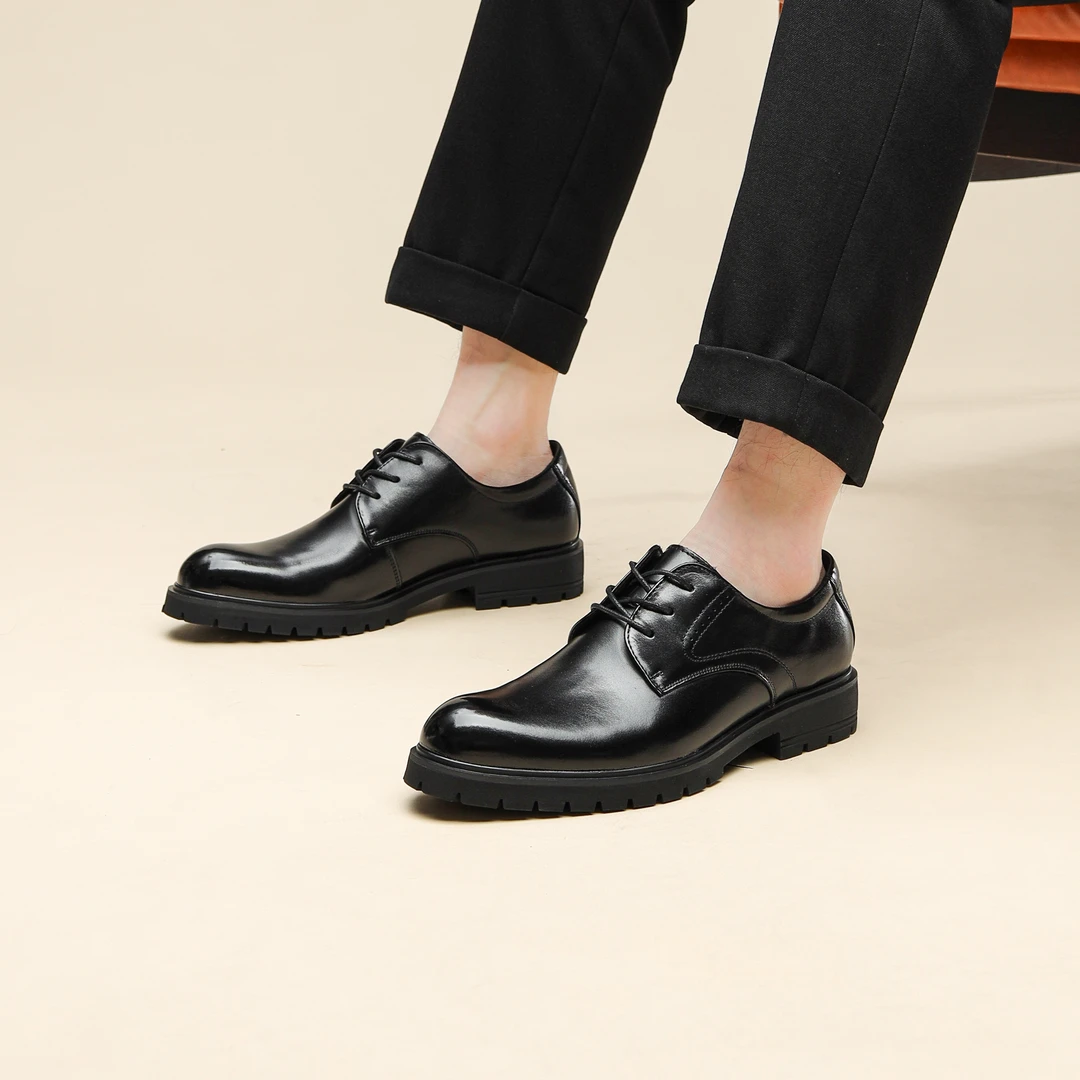 男士皮鞋黑色商务正装系带百搭透气男士皮鞋黑色商务正装系带百搭