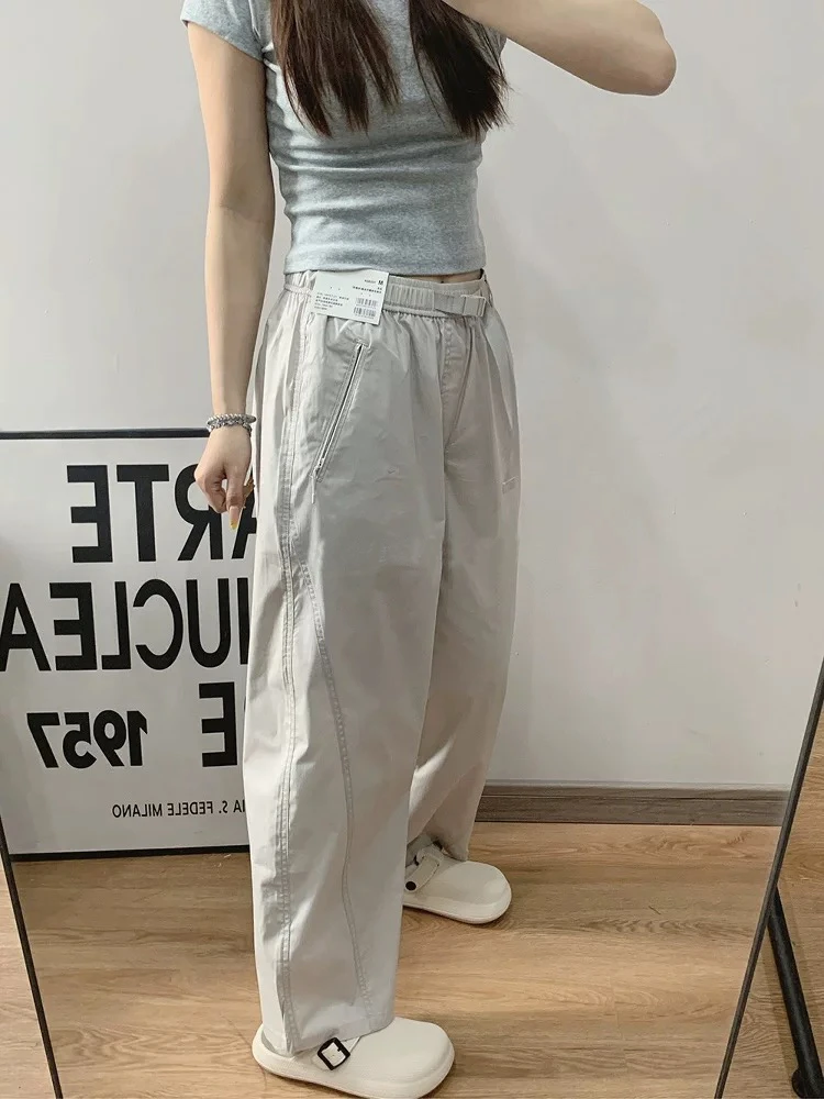 户外山系夏季轻薄透气搭扣腰带廓形镰刀裤阔腿宽松工装弯刀休闲裤