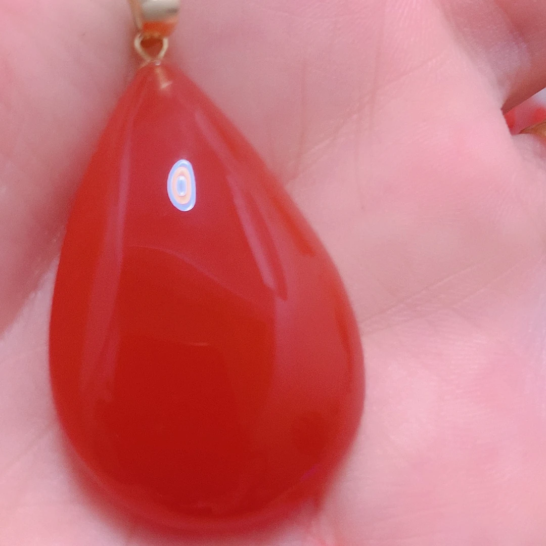 南红玛瑙银S925镶嵌吊坠(不含链)