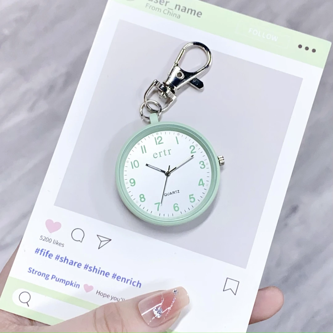 大数字夜光钥匙扣护士表学生考试用中考高考国考怀表指针式石英表