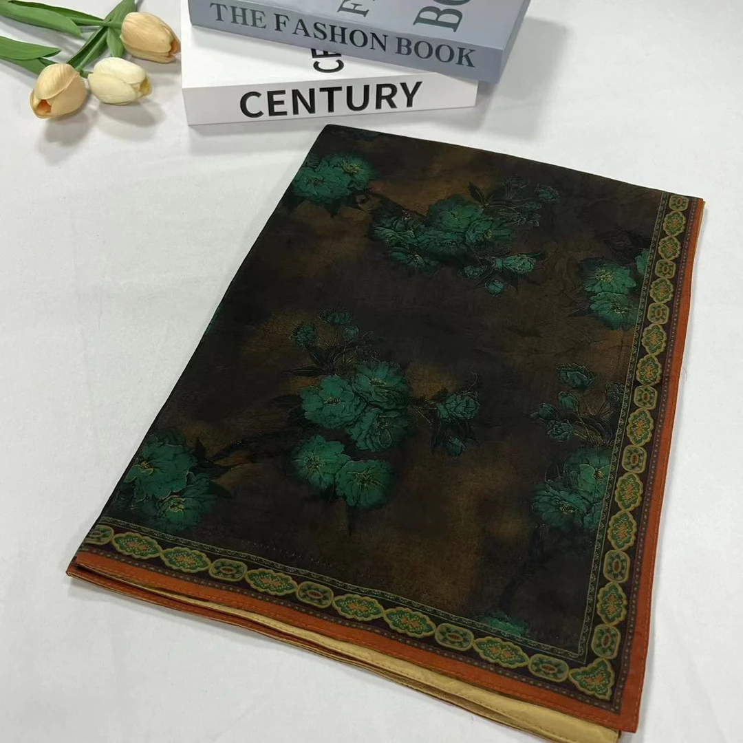 【香云纱枕套-秘境绿花】祥云底54*78cm枕套复古时尚四季新款百搭