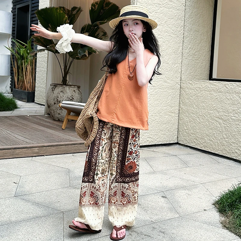 简约潮牌店铺儿童服装2025年款衣服女童装夏装套装6-12岁高级感15