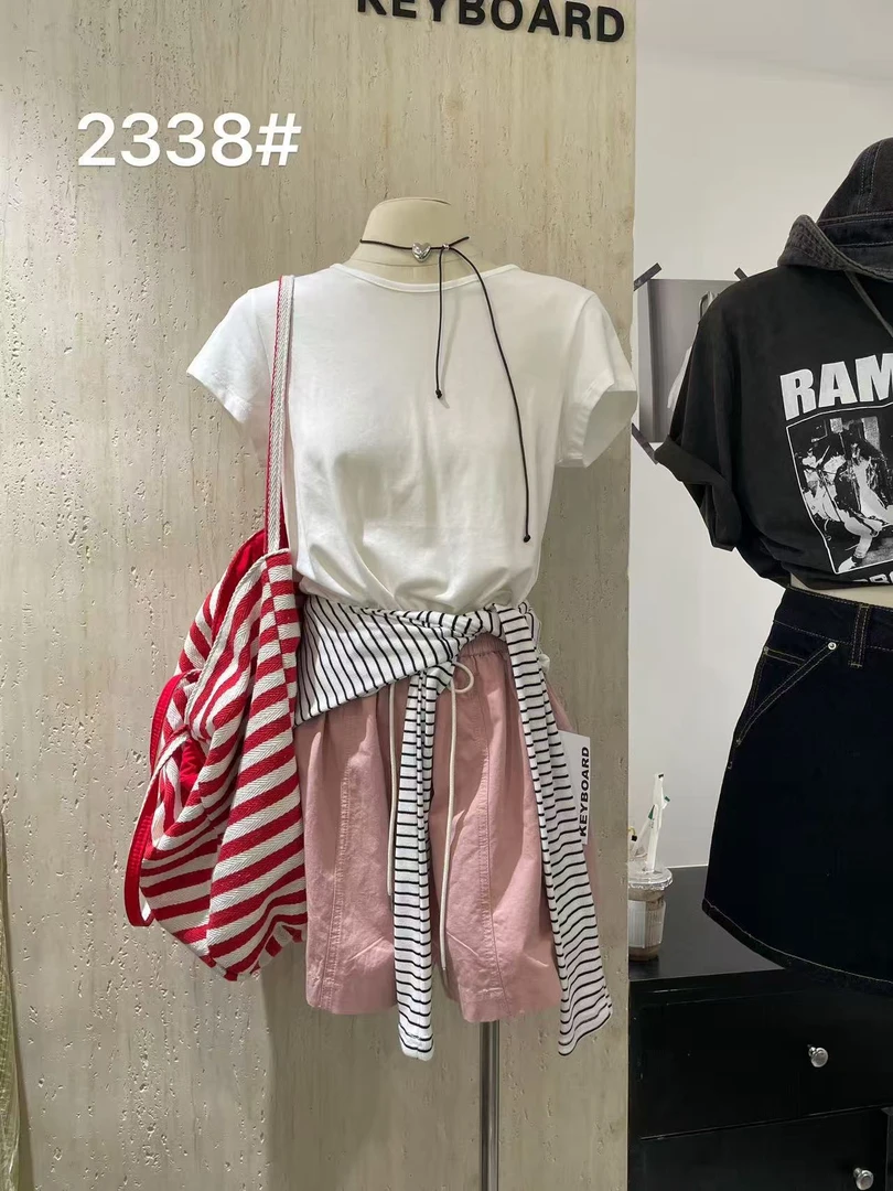 （库）温柔瑶-键盘家#极简圆领百搭休闲短袖T#2338