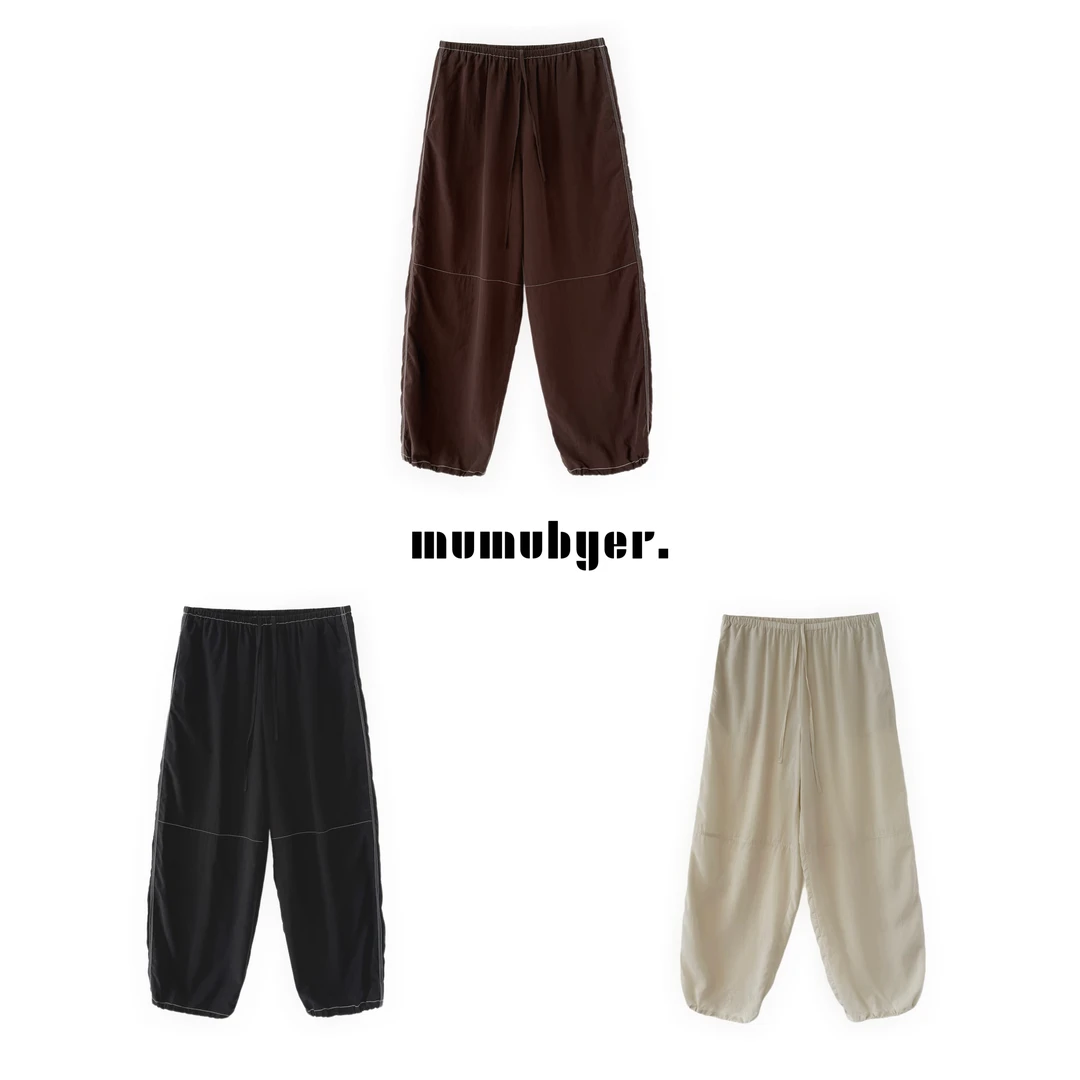 MUMUBYER •“纸袋裤”100莱赛尔极简日系明线气球裤