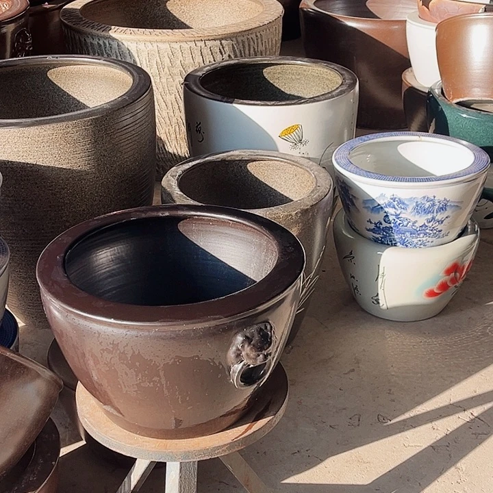 景德镇陶瓷鱼缸艺术直径40厘米好25厘米