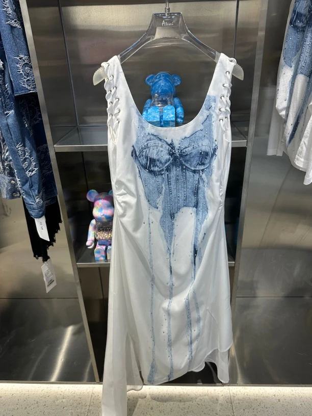 设计师款钻钻吊带连衣裙