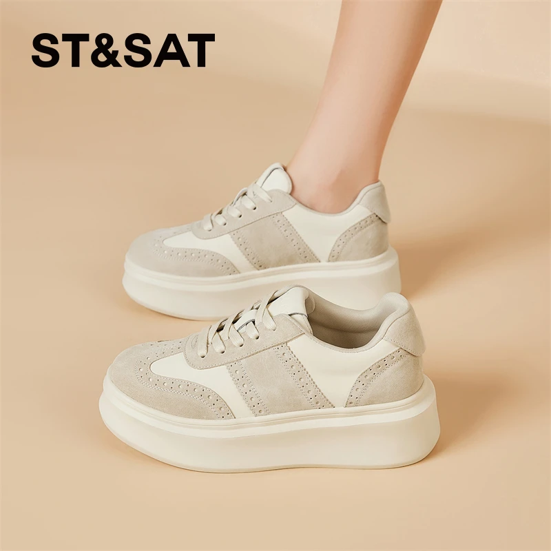 星期六爆款百搭运动鞋2025新款厚底休闲鞋小众时尚薄款显脚小板鞋