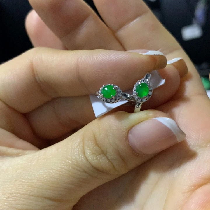 翡翠银S925镶嵌戒指