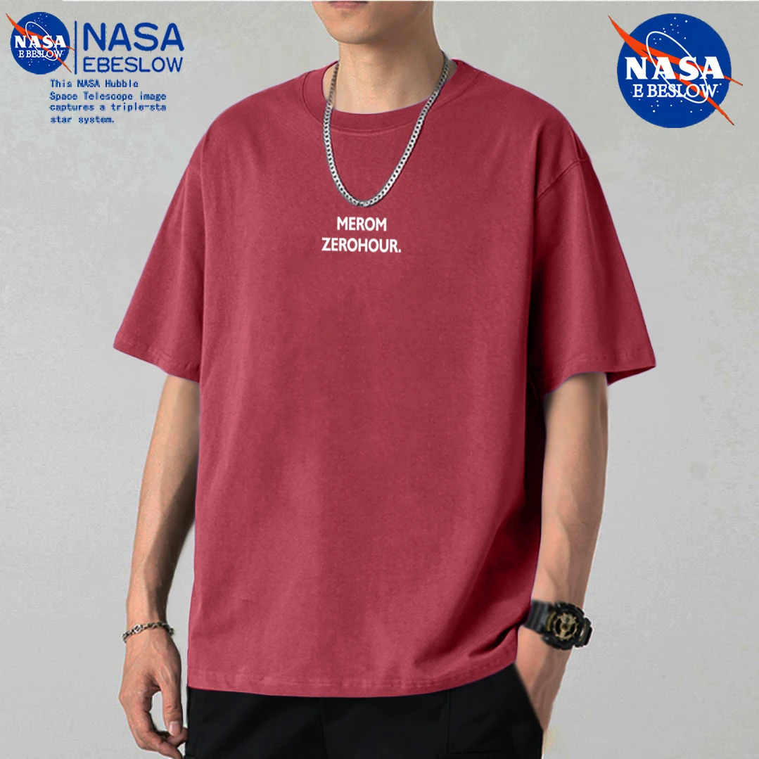NASA圆领短袖运动夏季T恤透气印花时尚上衣简约百搭宽松休闲