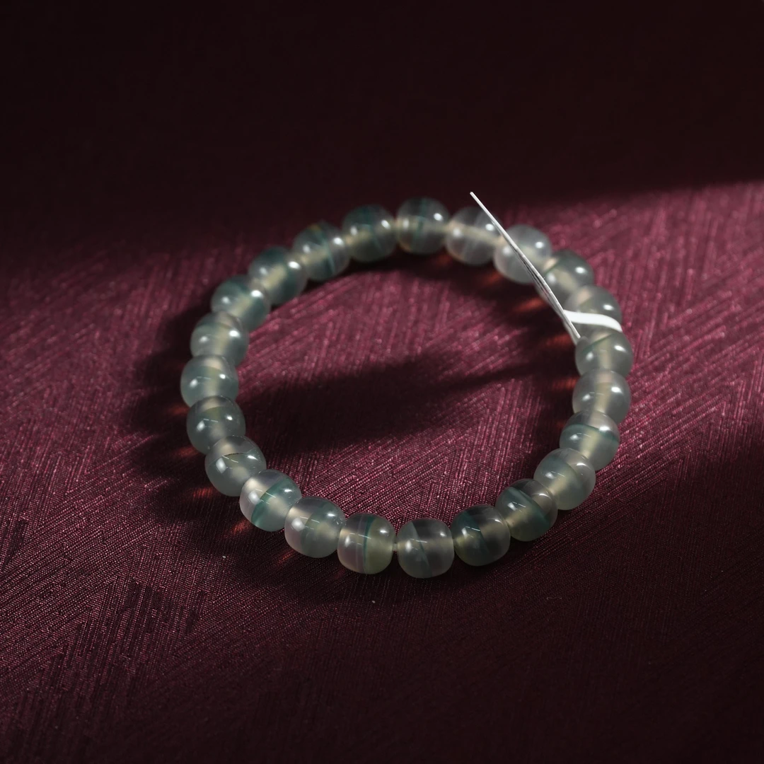 【老掌柜】绿砂一线玛瑙手串/DHH070103