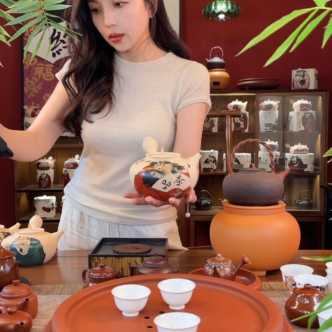 C***M茶壶紫砂純手工手拉壺