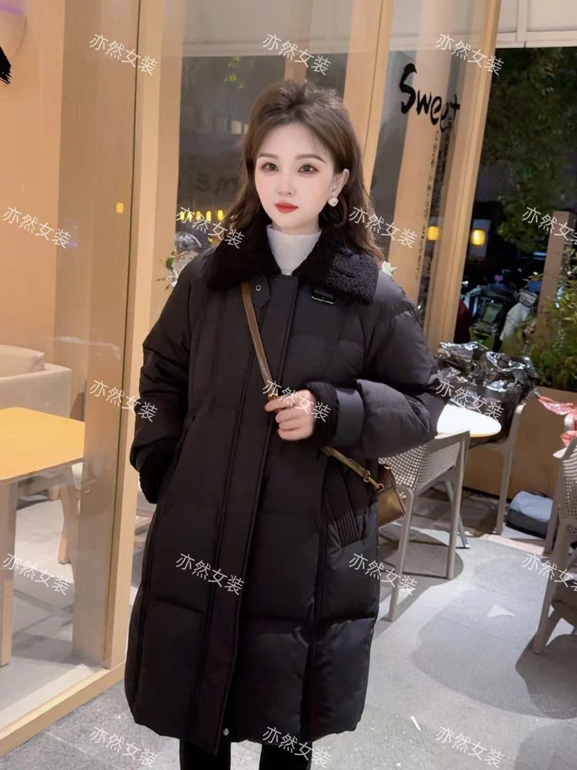 【亦然】新国标90白鸭绒加厚保暖时尚百搭中长款冬季羽绒服31092