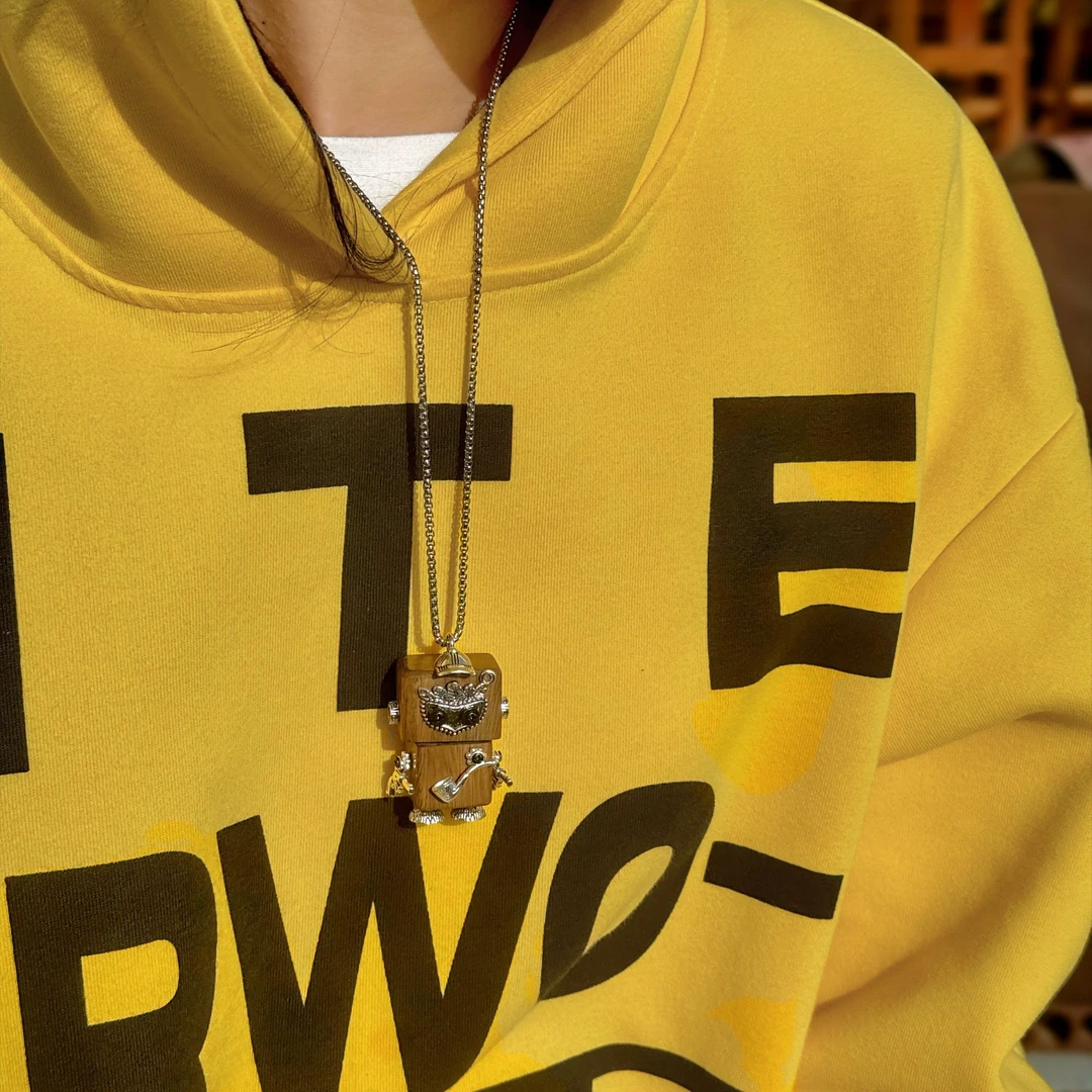 木铜人原创设计2025最新款火机机器人项链钥匙扣摆件创意生日礼物