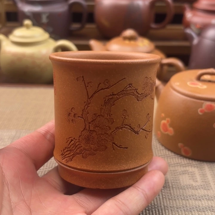 紫砂茶壶黄降坡主人杯梅花