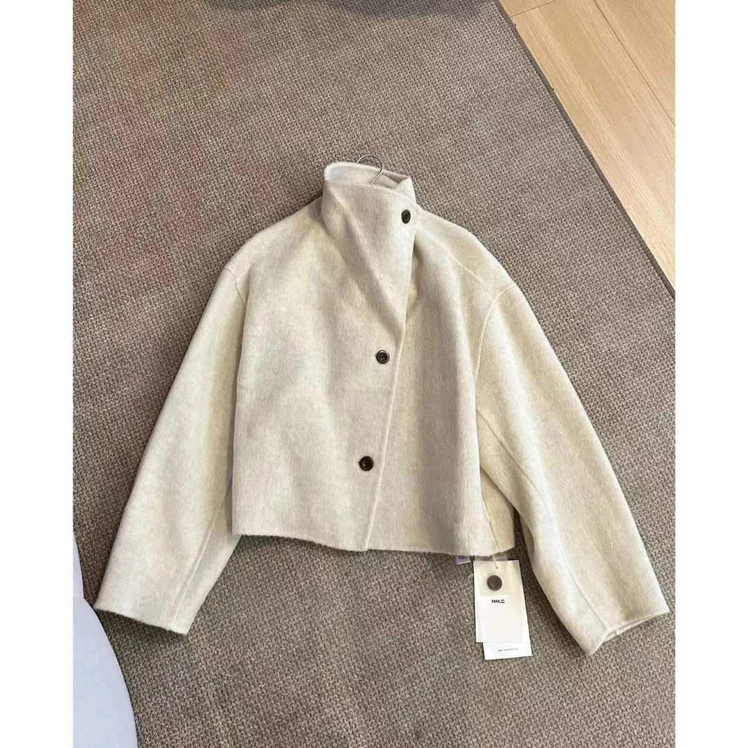 韩版立领毛呢外套时尚百搭上衣