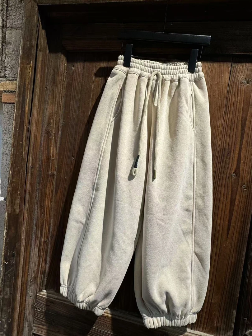 吾2024【Y】12月28日 儿童男童女童米色加绒卫裤2975-