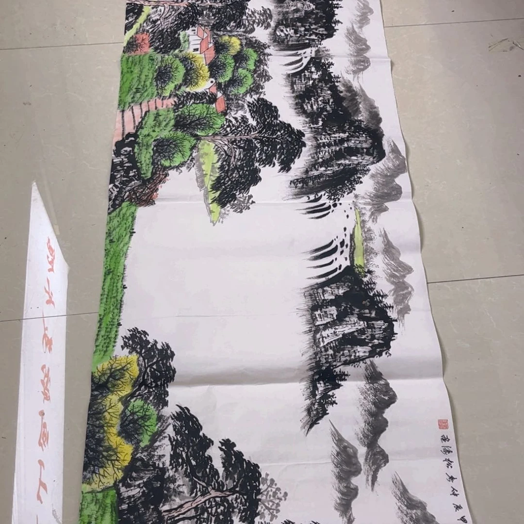 国画象山画舫手绘精品1