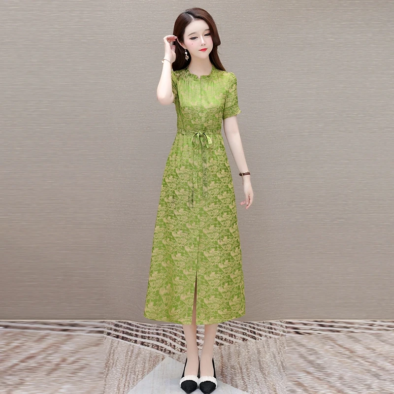 旗袍高端大气上档次连衣裙2025新款夏季喜妈妈婚宴礼服轻奢高级感