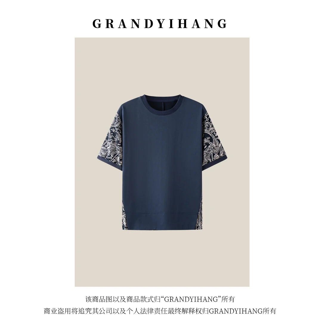 【艳姐推荐】夏季新款时尚百搭休闲复古花T恤上衣23492