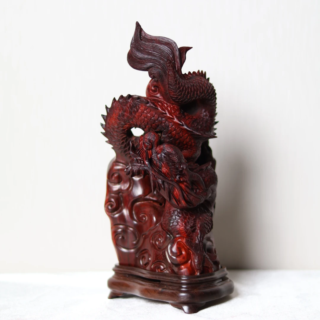 b27214 檀香紫檀-祥龙香炉