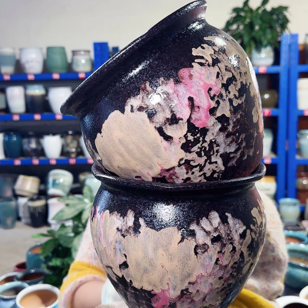 紫砂花盆高18口21