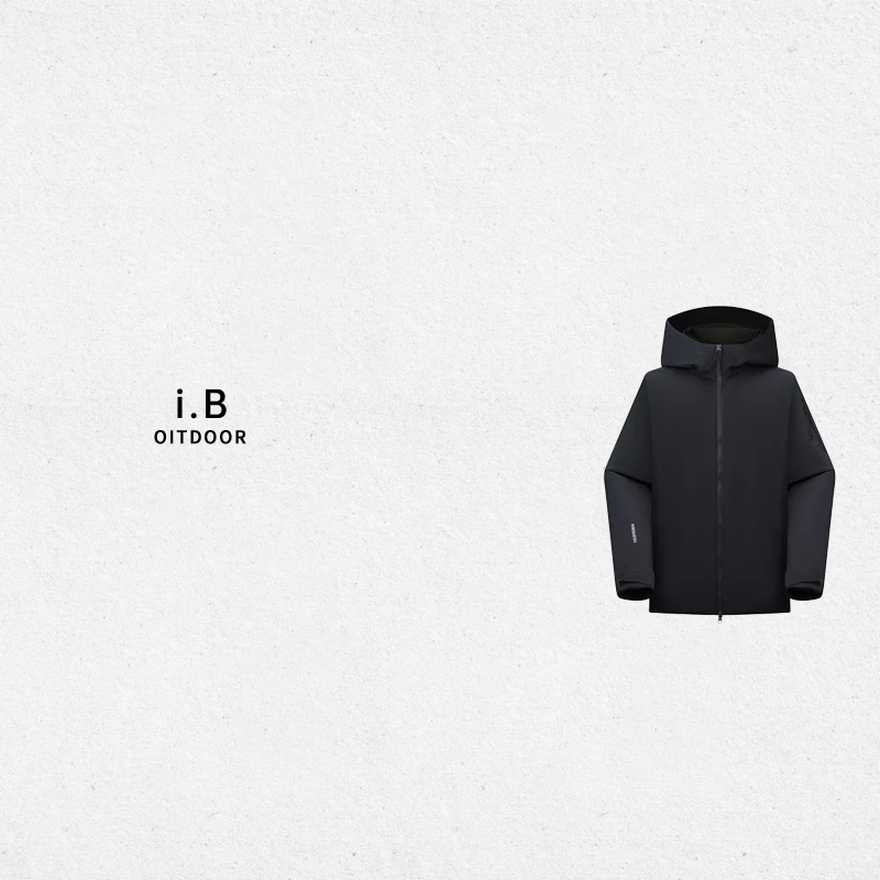 清货！i.B男装  秋冬户外轻量防水耐磨连帽冲锋保暖棉服外套男2387
