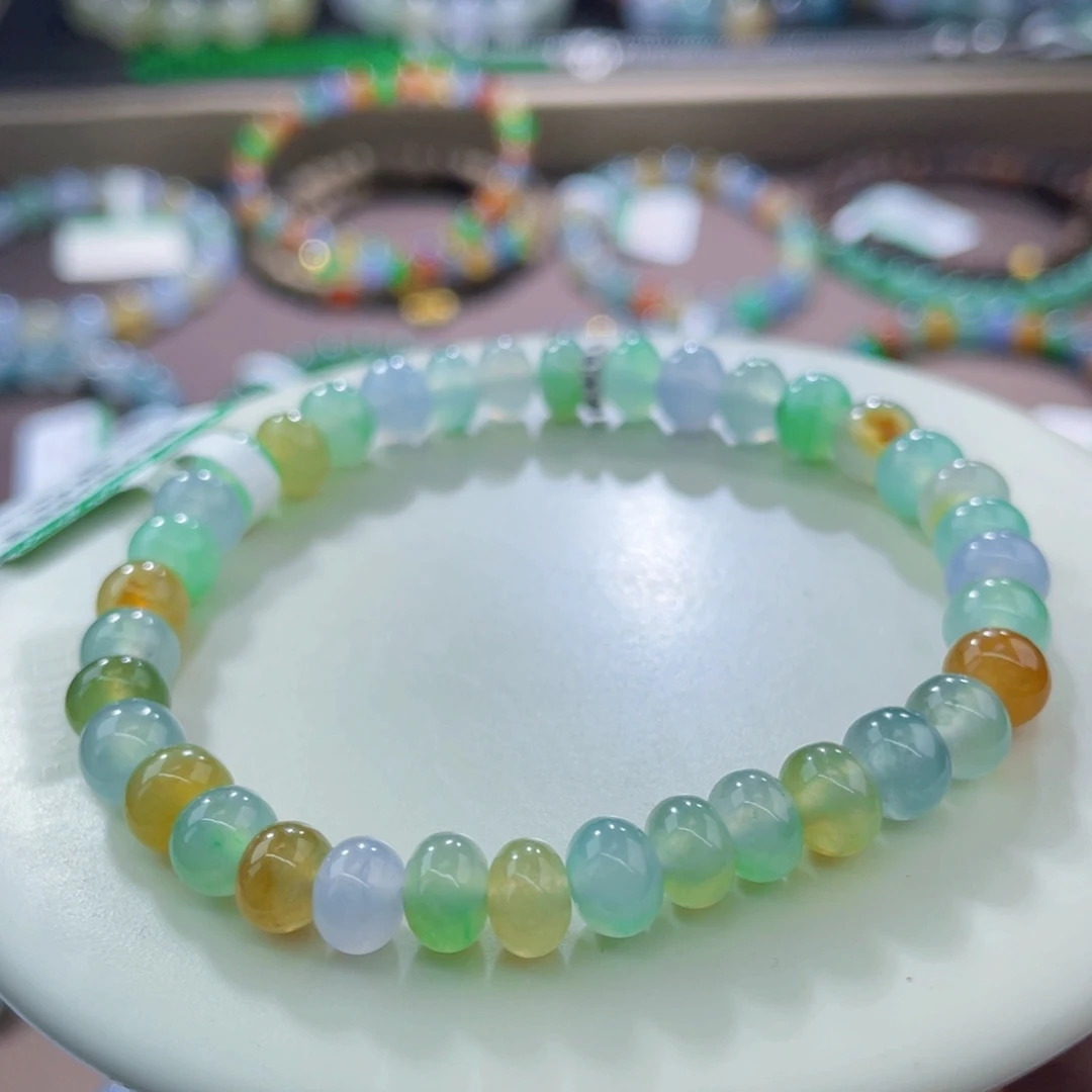 未镶嵌手链翡翠冰多彩