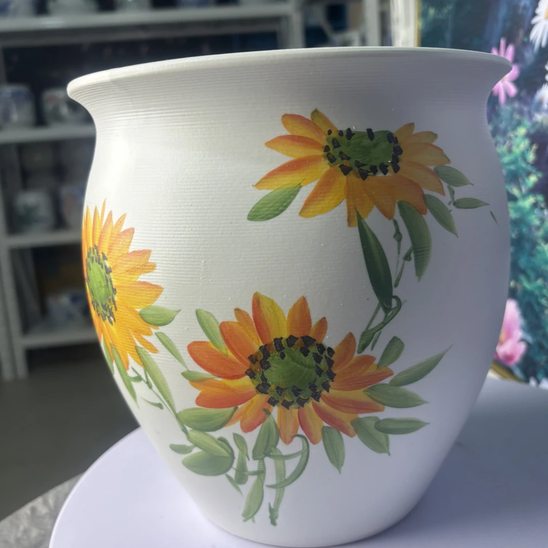 景德镇复古高筒花盆适合多肉老桩三角梅绿植家高21口径20