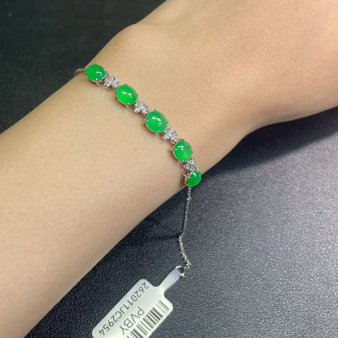 缅甸A货翡翠南非真钻18K金