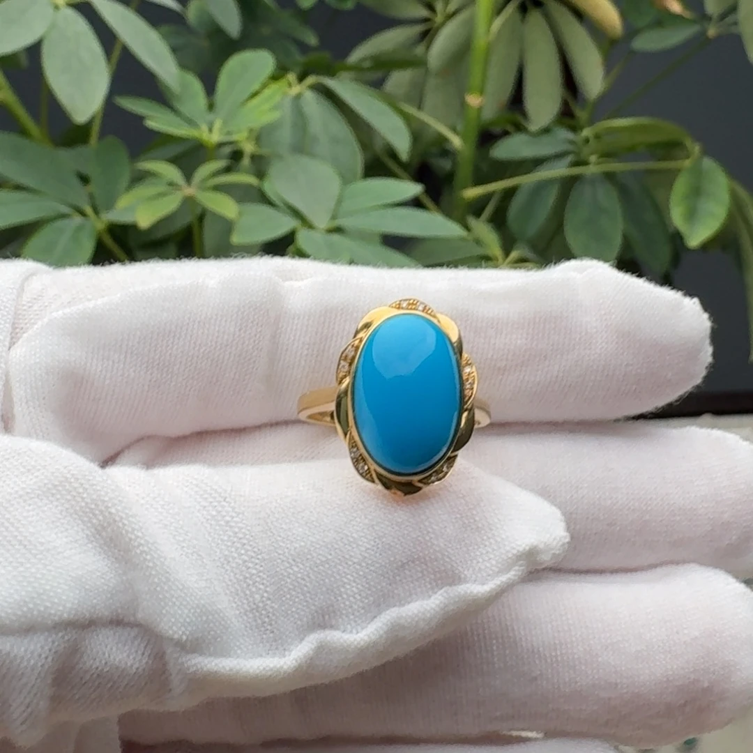 绿松石18K金镶嵌戒指戒指