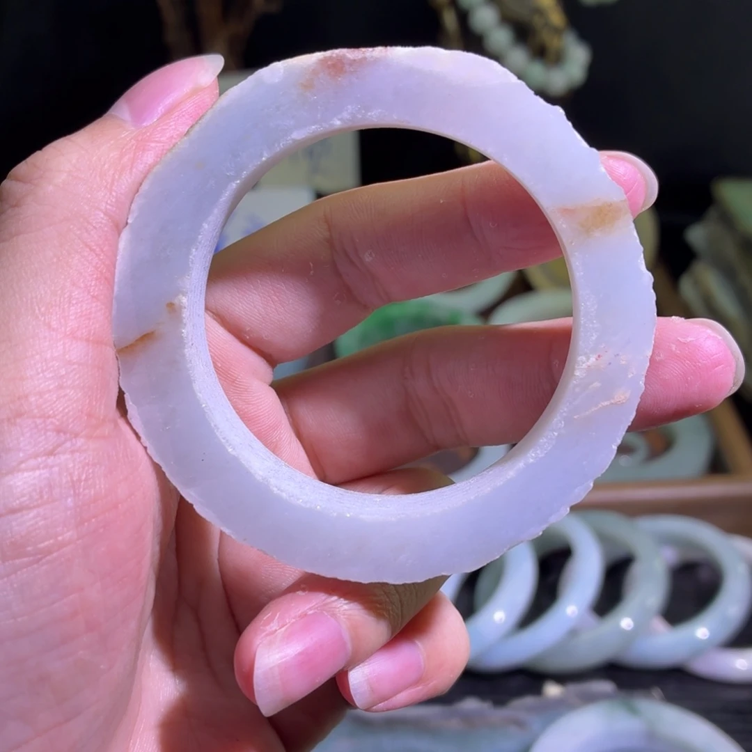 定制翡翠未镶嵌天然翡翠A货毛胚手镯