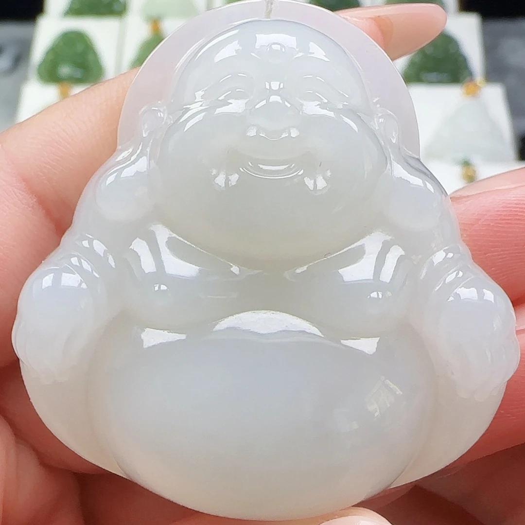 和田玉18K金镶嵌吊坠(赠链)