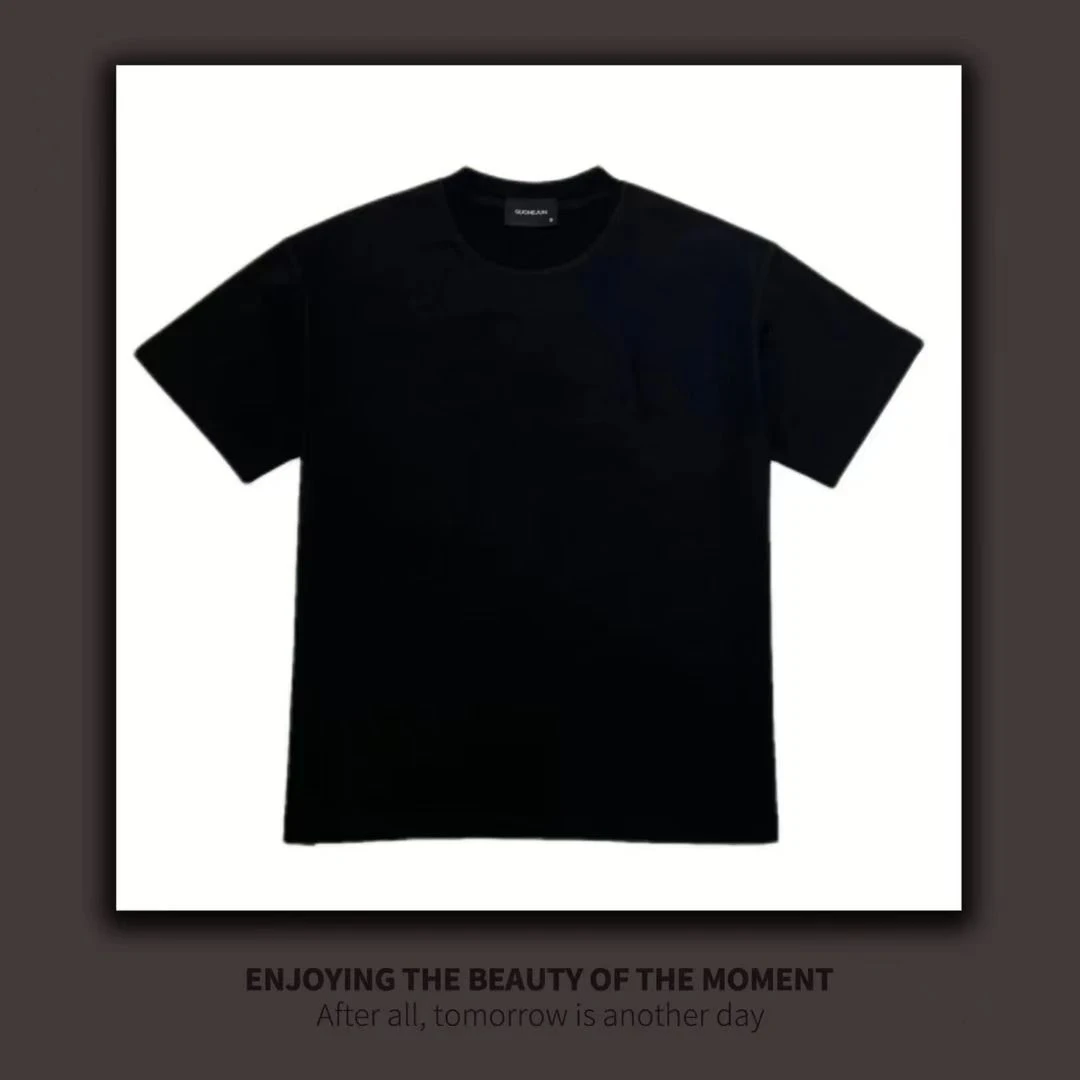 【轻奢男装-拼接下摆a】T2056夏季新款时尚设计师简约休闲百搭T恤