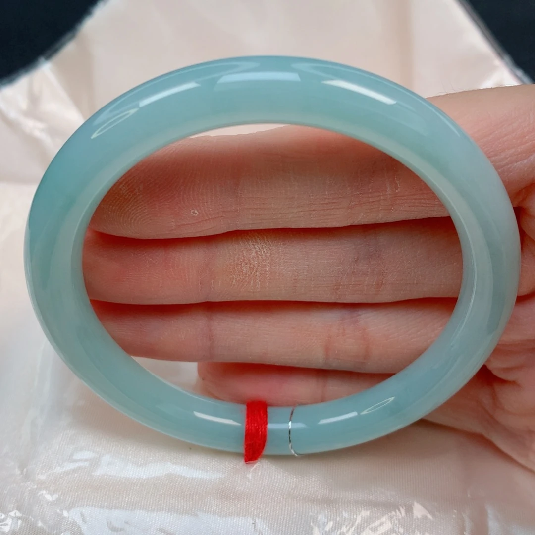 未镶嵌手镯翡翠55.4美人条，满蓝底细腻，完整，034