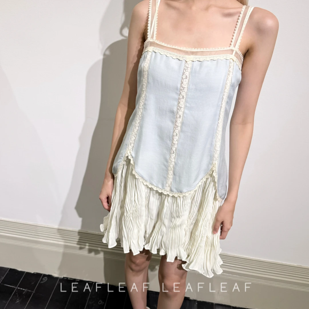 ASSIGNMENTS 褶饰拼接吊带 LEAFLEAF设计师品牌