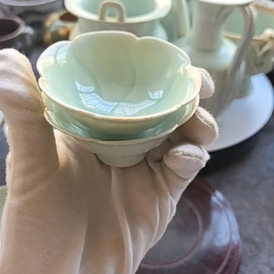 王***复琉璃手工艺品湖田窑杯一个全品