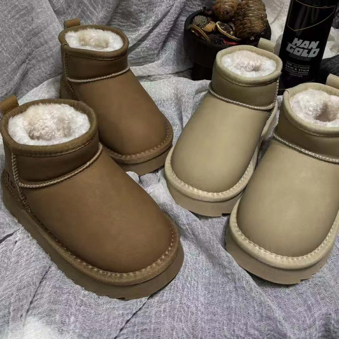 81863时尚雪地靴冬款冬季女款芥菜籽色雪地靴