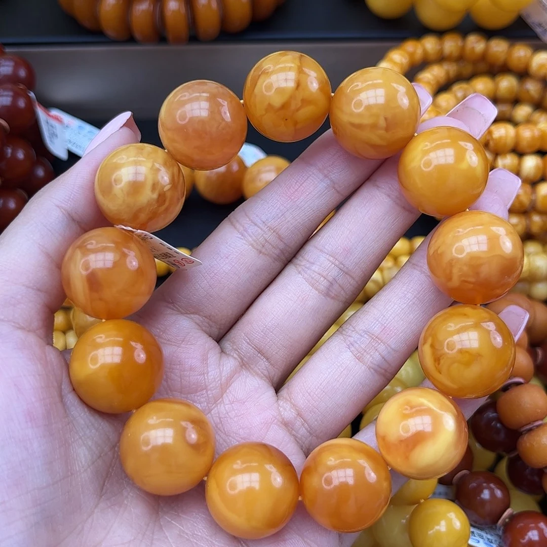 享***活琥珀未镶嵌手链蜜蜡