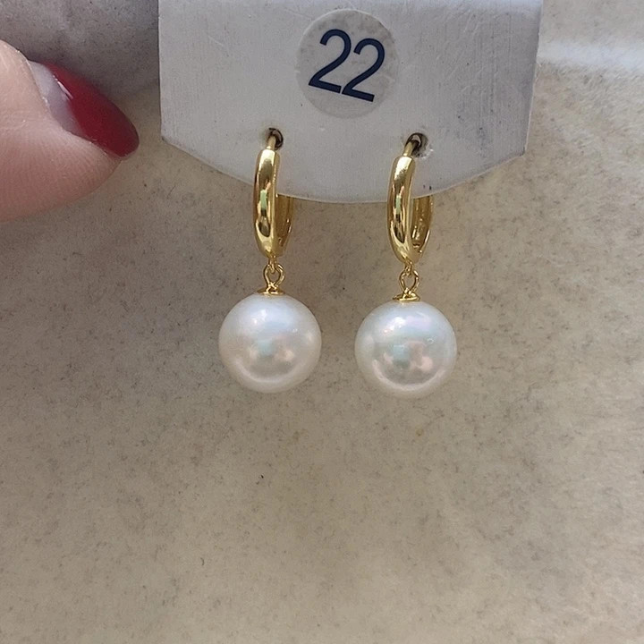 淡水珍珠耳饰银S925镶嵌