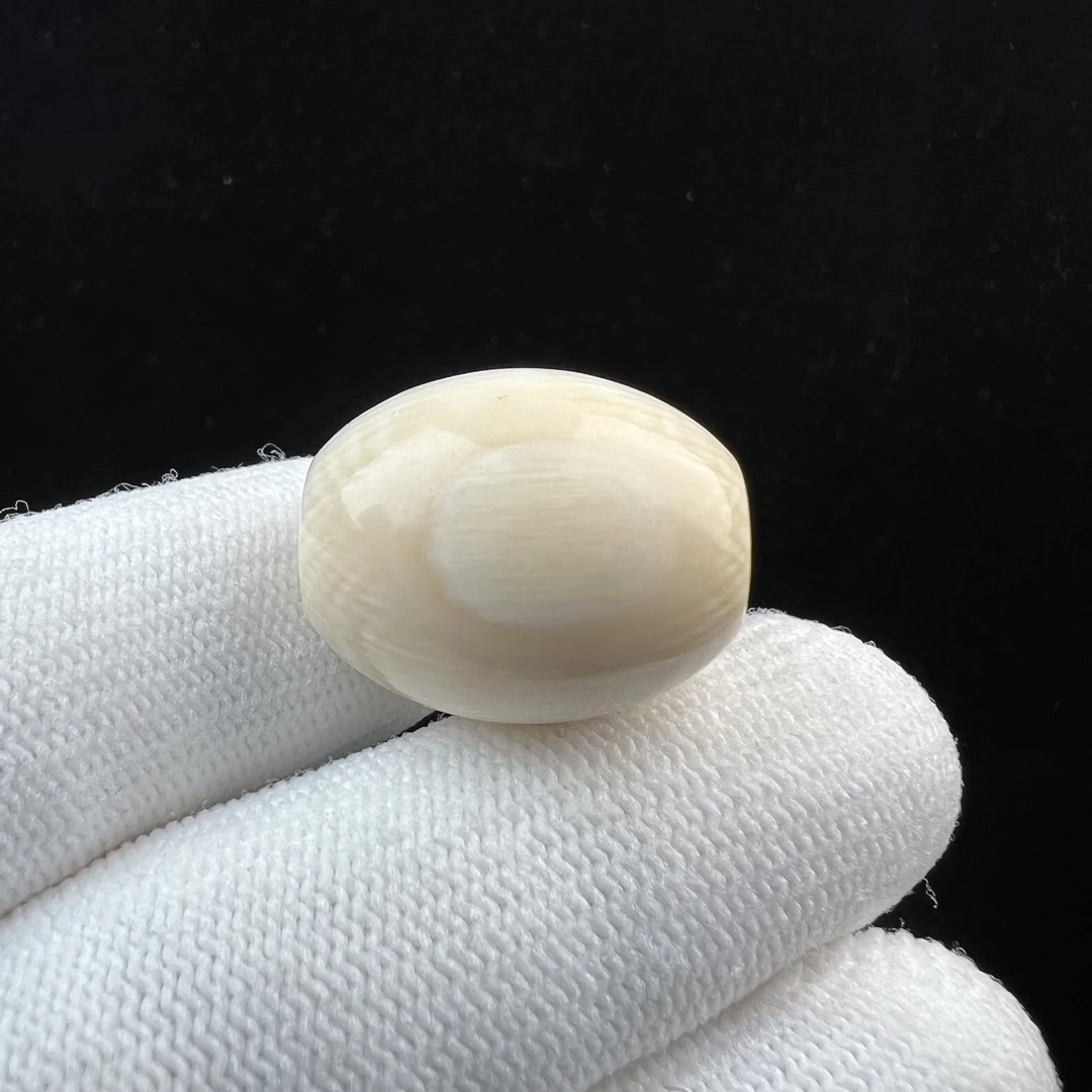 S6066天然猛犸牙 枣珠 桶珠 墩子 18.8*22.9mm支持鉴定 假一罚四