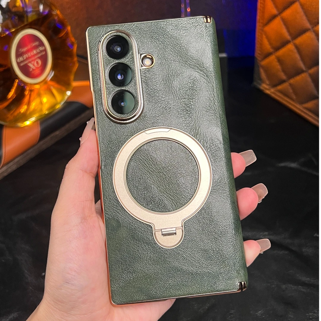 【360°磁吸支点壳】适用三星W26手机壳真皮中轴防摔ZFold7/w25外壳