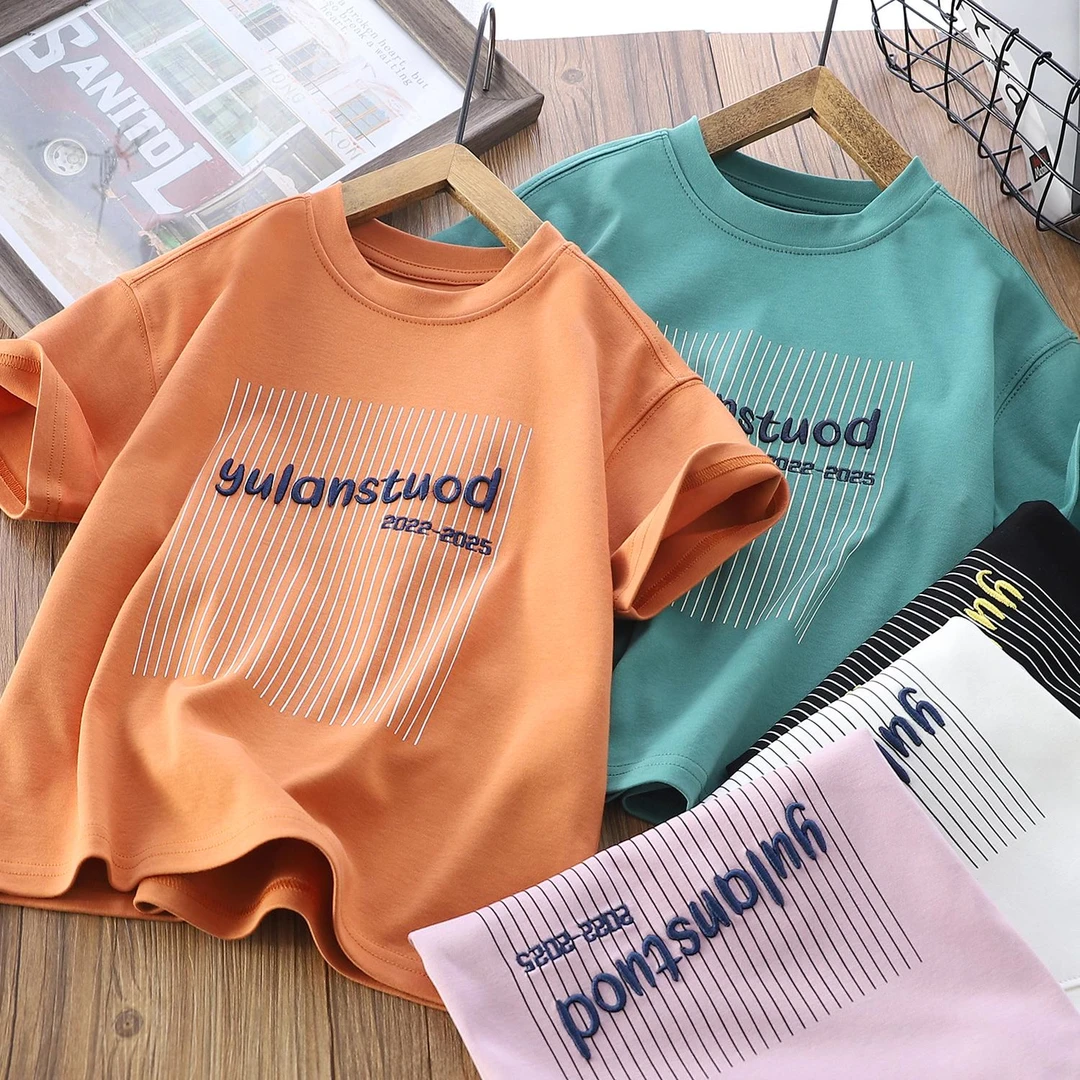 智美星儿童字母刺绣短袖25夏潮酷韩范休闲刺绣短袖25207【肉妈】 Q