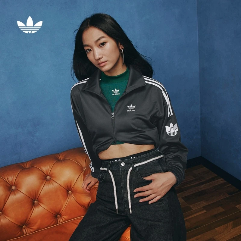 阿迪达斯官方三叶草男女宽松复古运动立领夹克外套JL8397