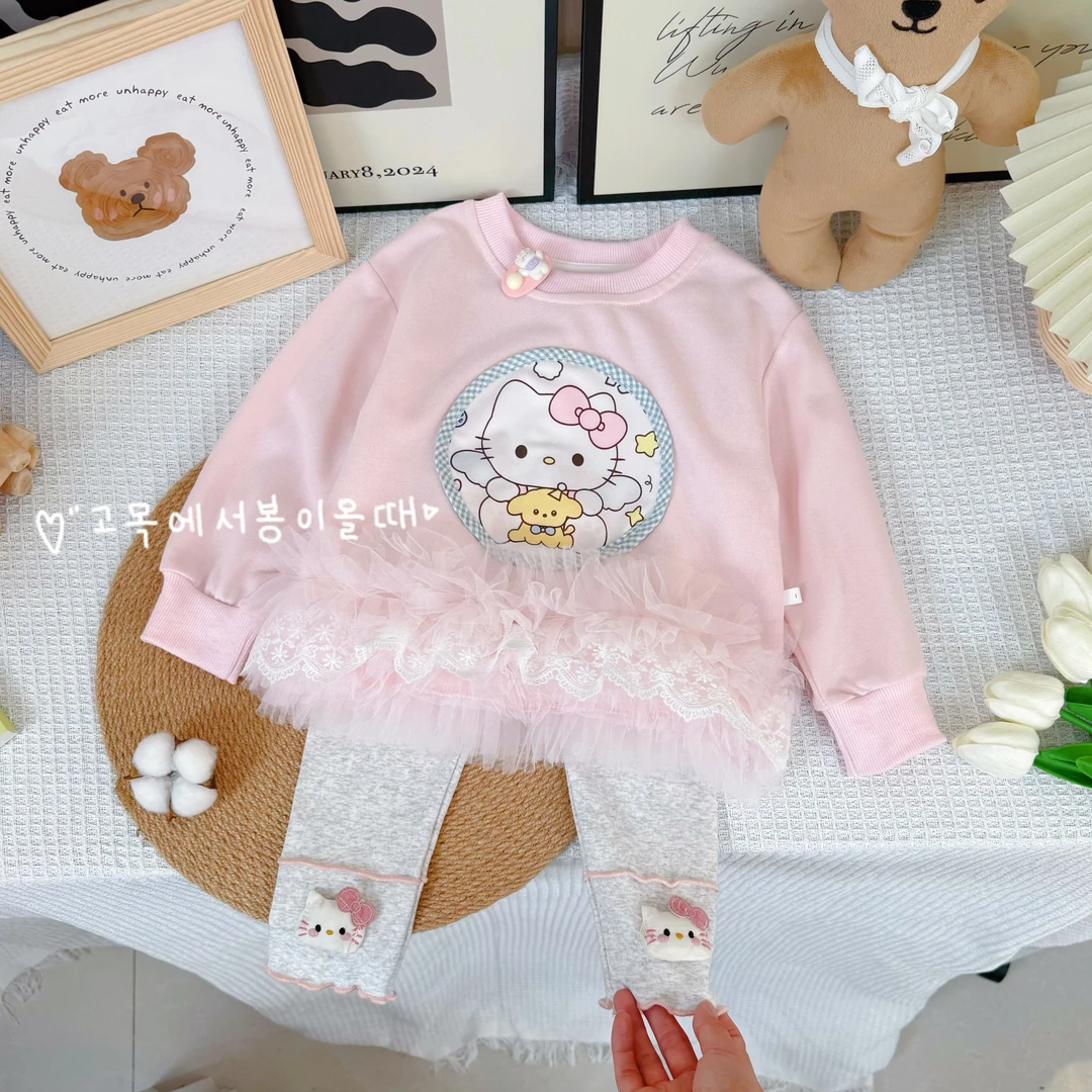 女童卫衣春秋款套装2025新款洋气韩系女童休闲卫衣套装
