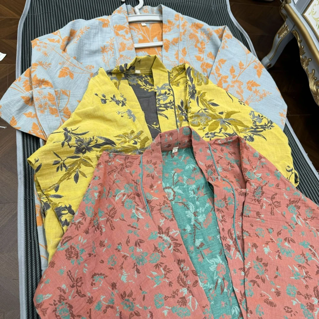 佰食果【UZOYUM】双层纱全棉浴袍