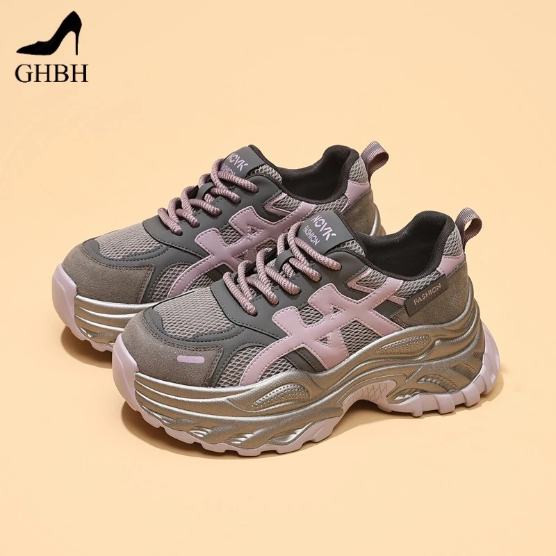 厚底老爹鞋女运动欧美鞋秋季女款百搭增高透气时尚欧美女鞋子