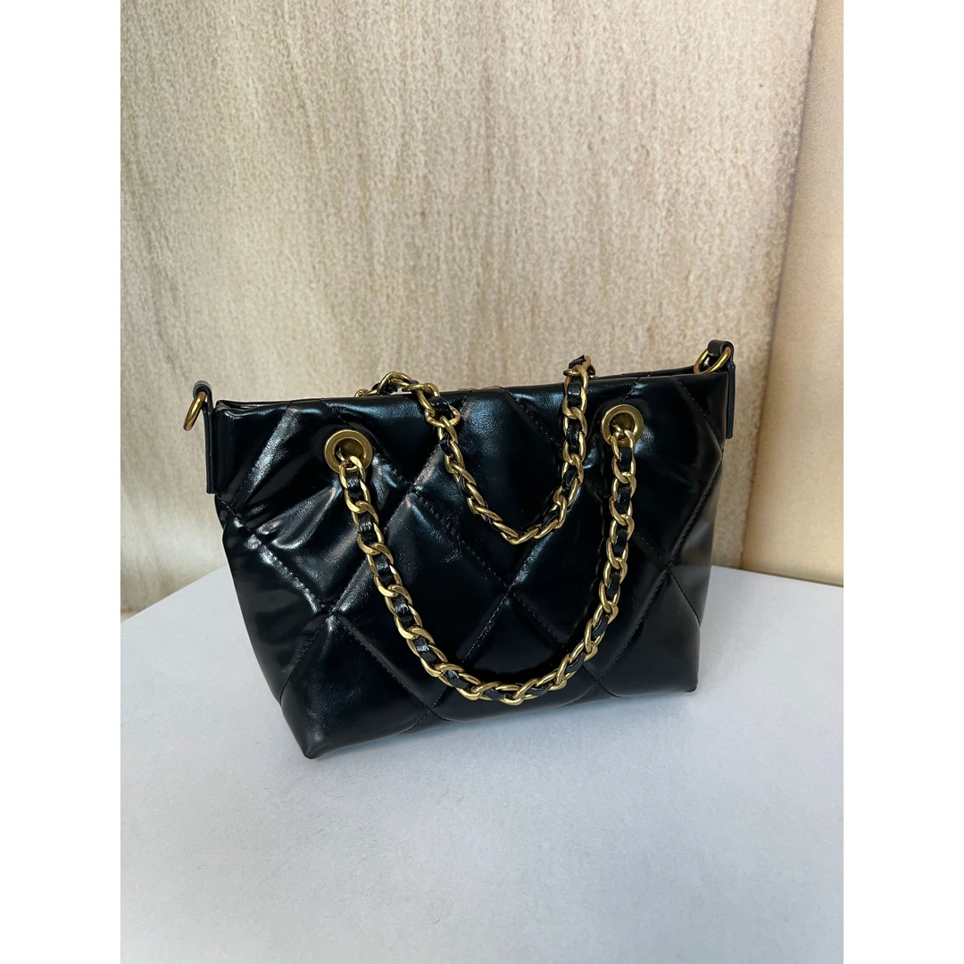 TOLEX2025新款手工小托特时尚女包黑色