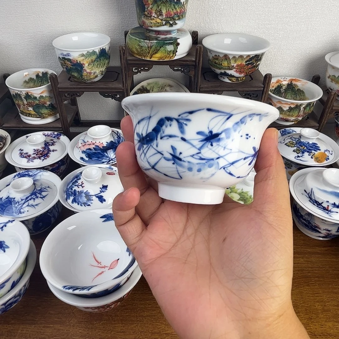 忠意堂釉下彩虾趣