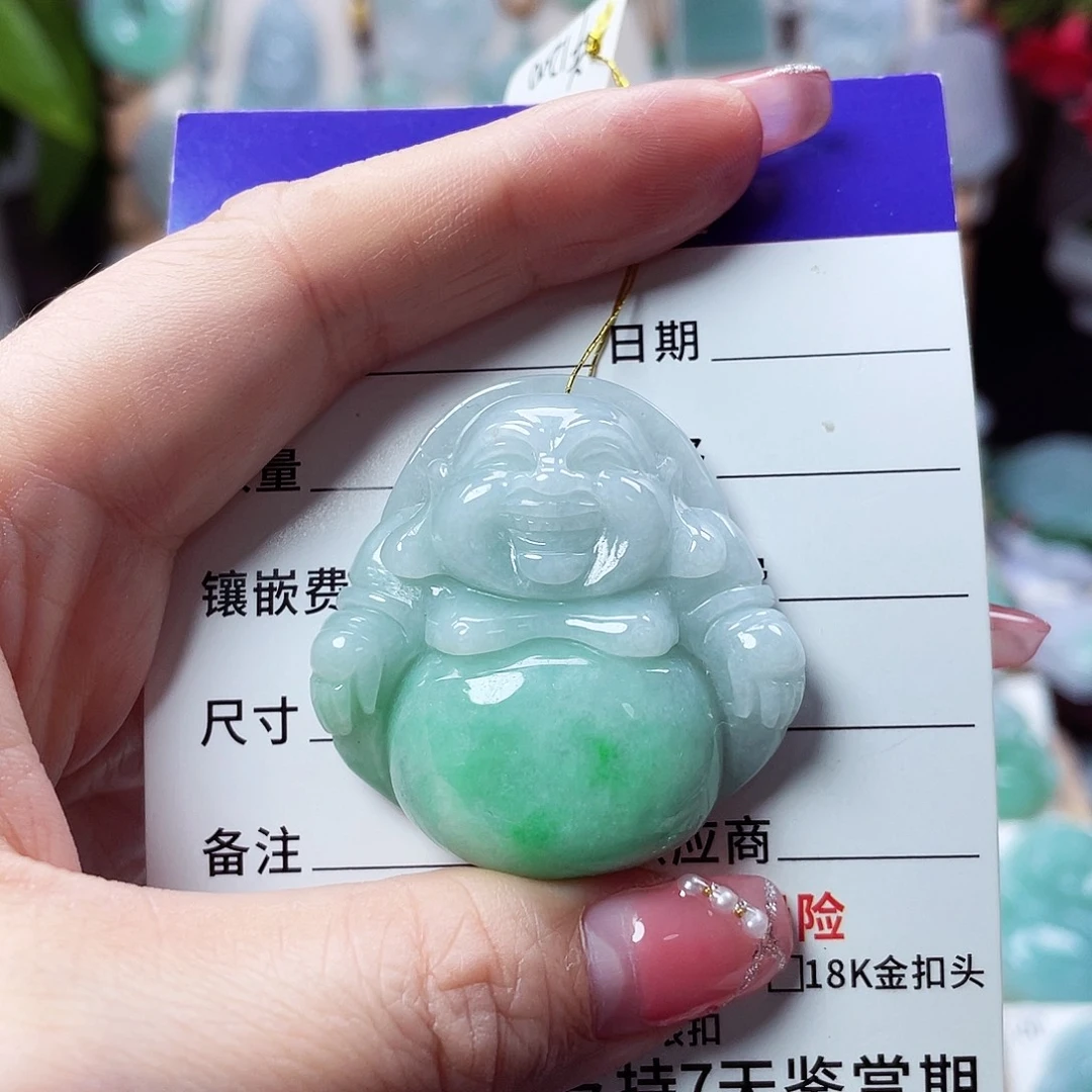 翡翠未镶嵌颈饰佛公21